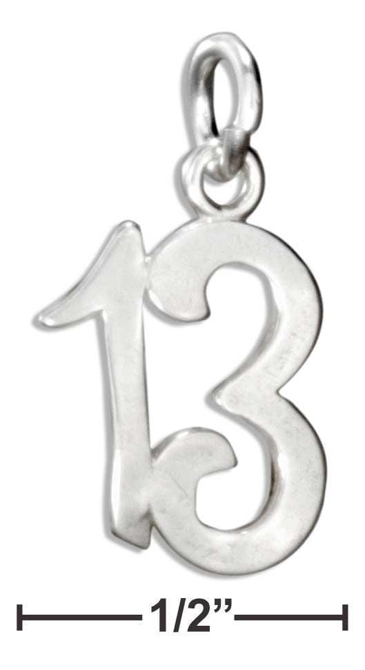 Silver Charms & Pendants Sterling Silver Number "13" Charm JadeMoghul Inc.