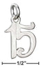 Silver Charms & Pendants Sterling Silver Number "15" Charm JadeMoghul Inc.