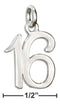 Silver Charms & Pendants Sterling Silver Number "16" Charm JadeMoghul Inc.