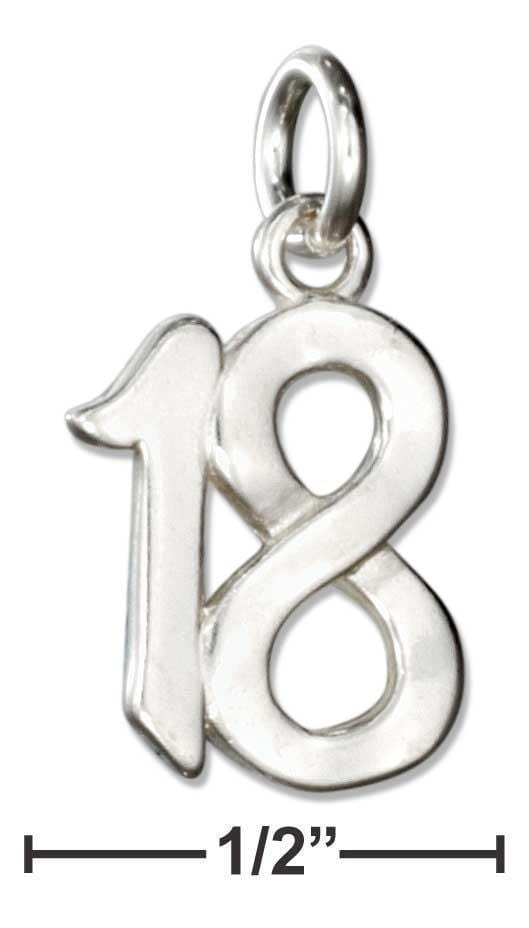 Silver Charms & Pendants STERLING SILVER NUMBER "18" CHARM JadeMoghul