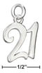 Silver Charms & Pendants Sterling Silver Number "21" Charm JadeMoghul Inc.