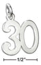 Silver Charms & Pendants Sterling Silver Number "30" Charm JadeMoghul Inc.