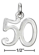 Silver Charms & Pendants Sterling Silver Number "50" Charm JadeMoghul Inc.