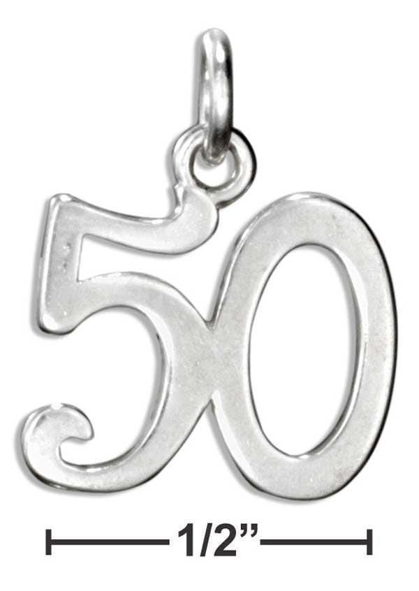 Silver Charms & Pendants Sterling Silver Number "50" Charm JadeMoghul Inc.