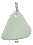 Silver Charms & Pendants Sterling Silver Ocean Green Triangle Sea Glass Pendant JadeMoghul