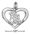 Silver Charms & Pendants STERLING SILVER OPEN HEART BIG SISTER CHARM JadeMoghul