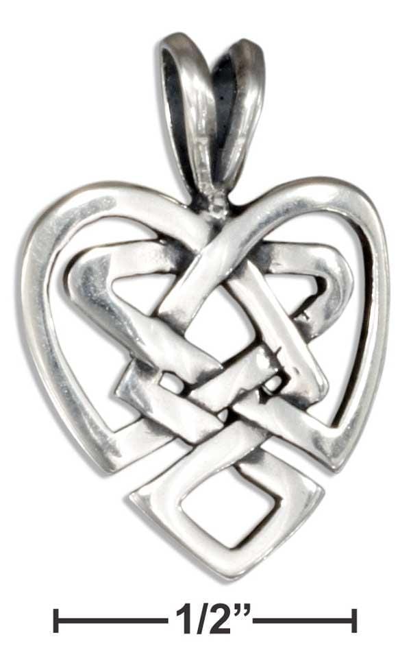 Silver Charms & Pendants Sterling Silver Open Heart Celtic Knot Pendant JadeMoghul Inc.