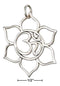 Silver Charms & Pendants Sterling Silver Open Om Or Ohm Symbol In Lotus Flower Charm JadeMoghul