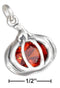 Silver Charms & Pendants Sterling Silver Orange Cubic Zirconia Pumpkin Pendant JadeMoghul Inc.