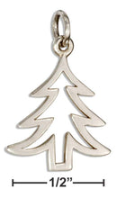 Silver Charms & Pendants Sterling Silver Outline Christmas Tree Charm JadeMoghul