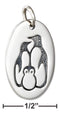 Silver Charms & Pendants Sterling Silver Oval Penguin Family Charm JadeMoghul Inc.