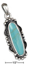 Silver Charms & Pendants Sterling Silver Oval Simulated Turquoise Pendant With Rope And Beaded Edging JadeMoghul Inc.