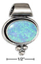 Silver Charms & Pendants STERLING SILVER OVAL SYNTHETIC BLUE OPAL SLIDE PENDANT JadeMoghul