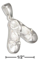 Silver Charms & Pendants Sterling Silver Pair Of Ballet Slippers Pendant JadeMoghul Inc.