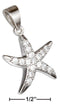 Silver Charms & Pendants Sterling Silver Pave Cubic Zirconia Starfish Pendant JadeMoghul Inc.