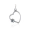 Silver Charms & Pendants Sterling Silver Paws On My Heart Dog Paw Print Charm JadeMoghul