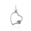 Silver Charms & Pendants Sterling Silver Paws On My Heart Dog Paw Print Charm JadeMoghul