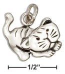 Silver Charms & Pendants Sterling Silver Playful Kitty Cat Charm JadeMoghul Inc.