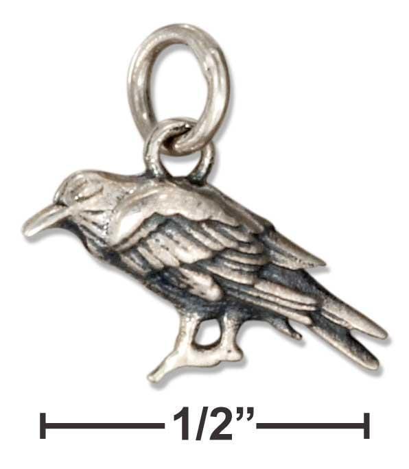 Silver Charms & Pendants Sterling Silver Raven Charm JadeMoghul Inc.