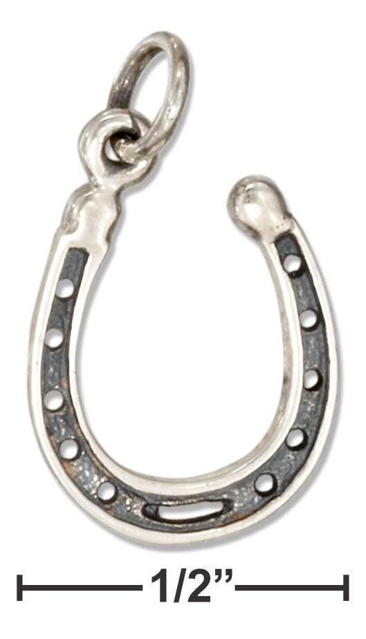 Silver Charms & Pendants Sterling Silver Realistic Lucky Horseshoe Charm JadeMoghul Inc.