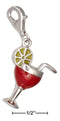 Silver Charms & Pendants Sterling Silver Red And Pale Yellow Enamel Cocktail Glass Zipper Pull Pendant JadeMoghul