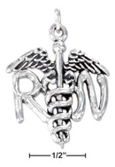 Silver Charms & Pendants Sterling Silver Registered Nurse Caduceus With "Rn" Charm JadeMoghul Inc.