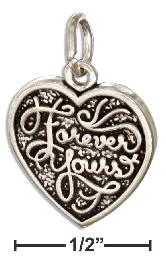 Silver Charms & Pendants Sterling Silver Reversible "Forever Mine" "Forever Yours" Heart Charm JadeMoghul Inc.