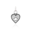 Silver Charms & Pendants Sterling Silver Roped Into Your Love Dog Paw Print Heart Charm JadeMoghul