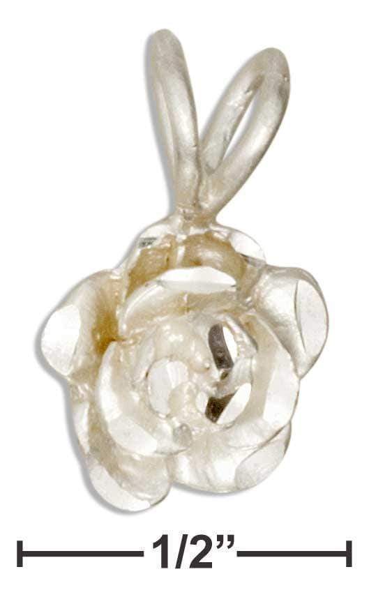 Silver Charms & Pendants Sterling Silver Rose Bud Flower Pendant JadeMoghul