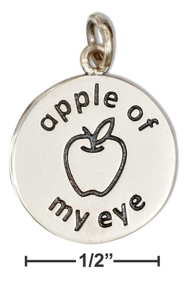 Silver Charms & Pendants Sterling Silver Round "apple Of My Eye" Charm With Apple JadeMoghul