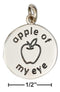 Silver Charms & Pendants Sterling Silver Round "apple Of My Eye" Charm With Apple JadeMoghul