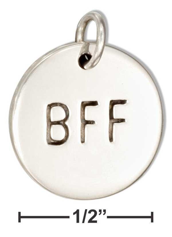 Silver Charms & Pendants Sterling Silver Round Best Friends Forever "Bff" Message Charm JadeMoghul Inc.