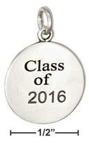 Silver Charms & Pendants Sterling Silver Round "class Of 2016" Charm JadeMoghul