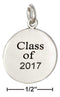 Silver Charms & Pendants Sterling Silver Round "class Of 2017" Charm JadeMoghul