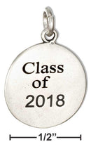 Silver Charms & Pendants Sterling Silver Round "class Of 2018" Charm JadeMoghul