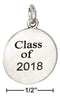 Silver Charms & Pendants Sterling Silver Round "class Of 2018" Charm JadeMoghul