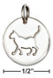 Silver Charms & Pendants STERLING SILVER ROUND DISK WITH CUT-OUT SILHOUETTE CAT CHARM JadeMoghul