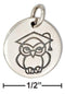 Silver Charms & Pendants Sterling Silver Round Disk With Owl Graduation Charm JadeMoghul