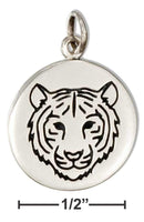 Silver Charms & Pendants Sterling Silver Round Disk With Tiger Charm JadeMoghul