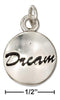 Silver Charms & Pendants Sterling Silver Round "dream" Message Charm JadeMoghul