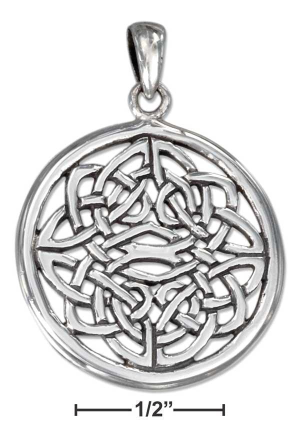 Silver Charms & Pendants Sterling Silver Round Filigree Celtic Knot Pendant JadeMoghul Inc.