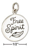 Silver Charms & Pendants Sterling Silver Round "Free Spirit" Charm With Feather JadeMoghul Inc.