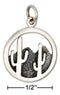 Silver Charms & Pendants Sterling Silver Round Hill And Desert Cactus Scene Charm JadeMoghul Inc.