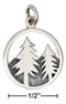 Silver Charms & Pendants Sterling Silver Round Mountain And Trees Charm JadeMoghul