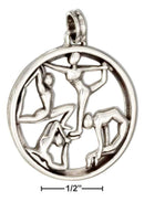 Silver Charms & Pendants Sterling Silver Round Multiple Yoga Poses Pendant JadeMoghul Inc.