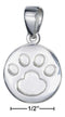 Silver Charms & Pendants Sterling Silver Round Paw Print Pendant JadeMoghul Inc.