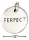 Silver Charms & Pendants Sterling Silver Round "perfect" Message Charm JadeMoghul