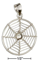 Silver Charms & Pendants Sterling Silver Round Spider Web Pendant JadeMoghul Inc.