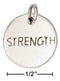 Silver Charms & Pendants Sterling Silver Round "Strength" Message Charm JadeMoghul Inc.