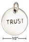 Silver Charms & Pendants Sterling Silver Round "Trust" Message Charm JadeMoghul Inc.